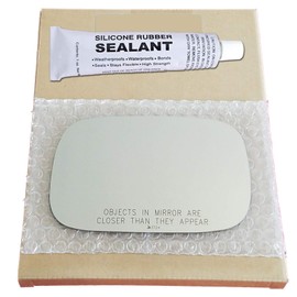 Mirror Glass Replacement + Silicone Adhesive for 2001-2006 Lexus LS430 Passenger Side - Install Over Broken Mirror Glass (2002 2003 2004 2005 01 02 03 04 05 06)