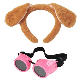 YEPDEEK - 2 unidades de diadema para orejas de perro Steampunk, disfraces de Halloween para adultos, accesorios para fiestas, decoraciones de cosplay