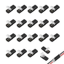 20Pcs Electrical Wire Connectors with Locking Buckle Wire Connectors Push Fit Electrical Connector Solder-Free Quick Two-Wire Butt Connector for Led Home Electrical Applications
