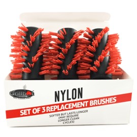 Grillbot Replacement Nylon Brushes for Grillbot Automatic Grill Cleaning Robot – Set of 3 Nylon Grill Brushes for All Grill Types, Non-Scratch & Long-Lasting