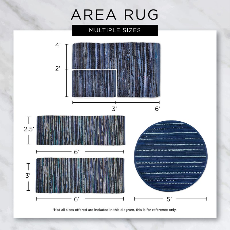 DII Buffalo Check Rug Collection - Alfombra chindi Reversible teñida