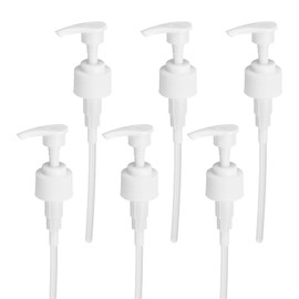 sourcing map 6Pcs Liter Pump Dispenser, 28/410 Universal Shampoo Container Pump for Lotion Soap in Kitchen Bathroom, White