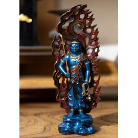 仏像 青不動明王 15.5cm （彩色仕上げ） 仏師：牧田秀雲 原型＿（酉年生まれ）十二支守り本尊 高岡銅器(ふどうみょうおうB)