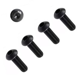 TERF® M4 X 6mm Hex Socket Cap Button Head Machine Screws Self Colour Bolts Black Machine Screw M4 (4mm) X 6mm Allen Key Hexagonal Socket Bolts - Pack of 20 (M4 (4mm) X 16mm (20 Pcs))