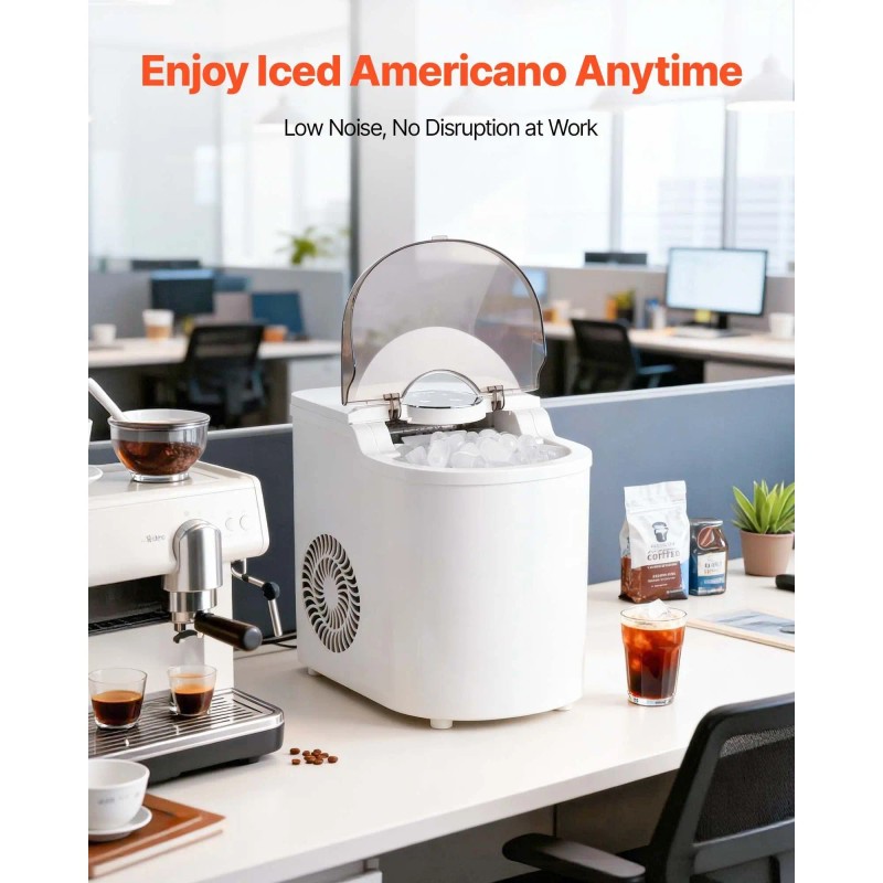 Portable Countertop Ice Maker 7-Cube Self-Cleaning Machine 26 Lbs/DAY 6-Min