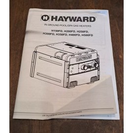 HAYWARD Inground Pool Spa Gas Heater Owner Manual Installation Operation