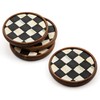 MacKenzie-Childs Courtly Check Round Enamel Coasters, Table Coasters for Drinks,