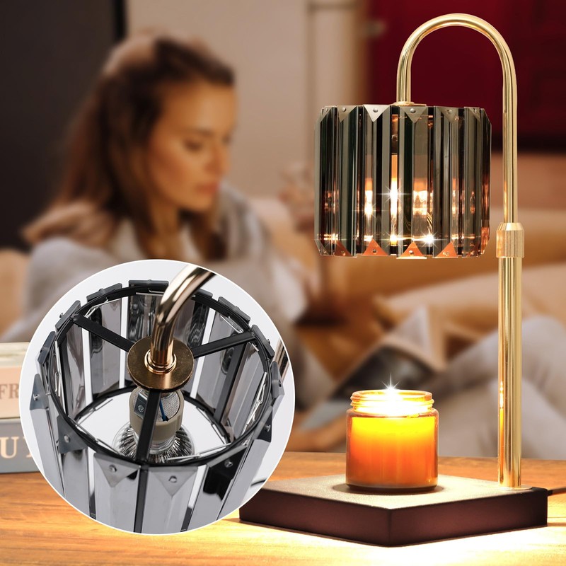 Yuichoy Candle Warmer Lamp with Timer, Dimmable Electric Candle Wamer