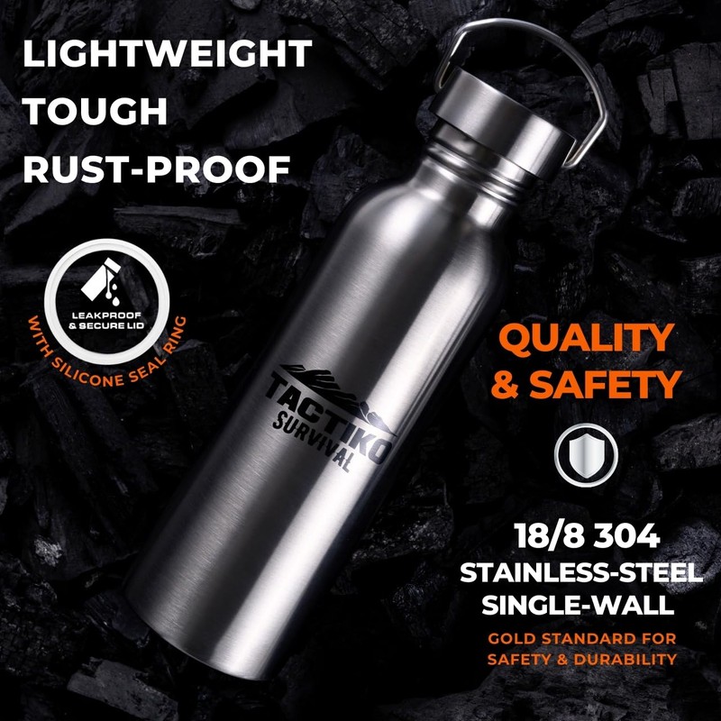 Tactiko Survival 25 oz (750 ml) Stainless Steel Wide Mouth