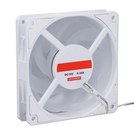 Computer Case Fan, 4 Pin PWM Bearing PC Case Cooler Fan Low Noise with 7 Blades, 120mm 3000RPM Quiet MFDB Cooling Fan for Desktops, Easy to Install (White)