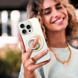 ZypopZy Compatible with MagSafe Phone Ring Holder - Cute Magnetic Phone Grip Stand, Adjustable & Removable Ring Holder for Smartphone and Tablets, Vibrant Sunflower