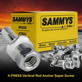 Sammys X-Press 8150922-25 Vertical Rod Anchor Super Screw with 3/8 in. Threaded Rod Fitting for Metal Deck (25-Pack)