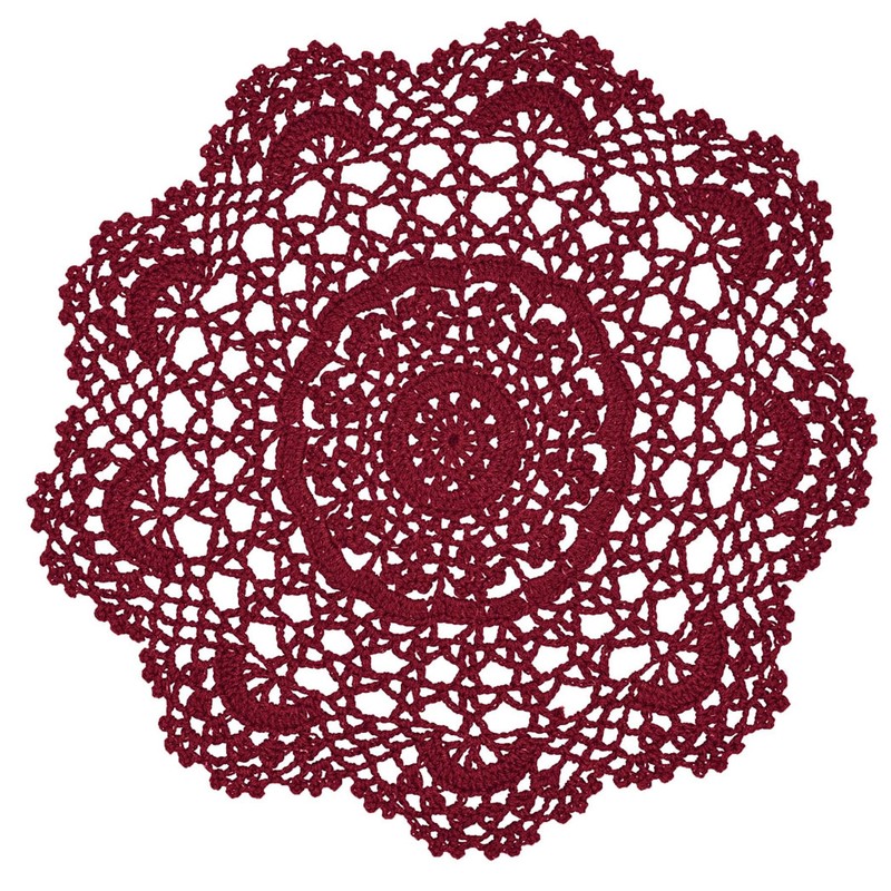 BIBITIME 2PCS 13 inches to 14 inches Cotton Crochet Doilies