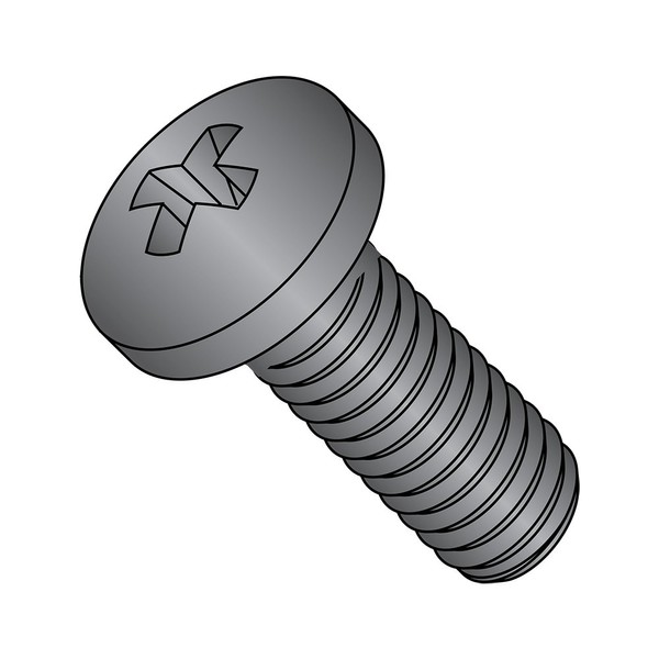 Small Parts 1105MPPBZ Steel Pan Head Machine Screw, Black Zinc