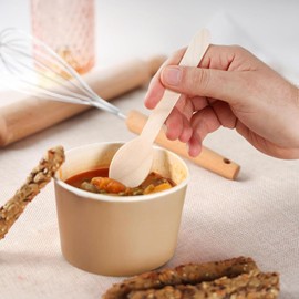 100 Pcs Disposable Wooden Cutlery Set, Plastic Cutlery Alternative, Including 50 Wooden Spoons, 50 Wooden Forks, Eco Friendly, Biodegradable, Disposable Utensils for Home and Party use