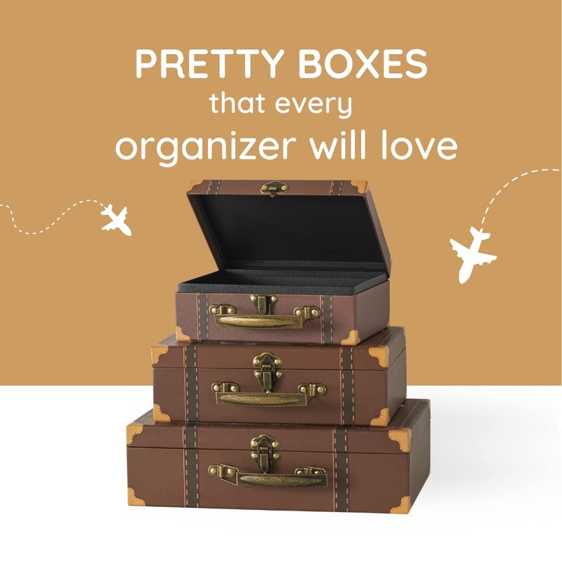 SLPR Paperboard Suitcases (Set of 3, Travel) | Decorative Boxes