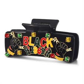 JERTOCLE African Hair Clips for Women Juneteenth Black History Month Black Women Hair Claw Juneteenth African Hair Accessory Outfits（BLACK 1865）