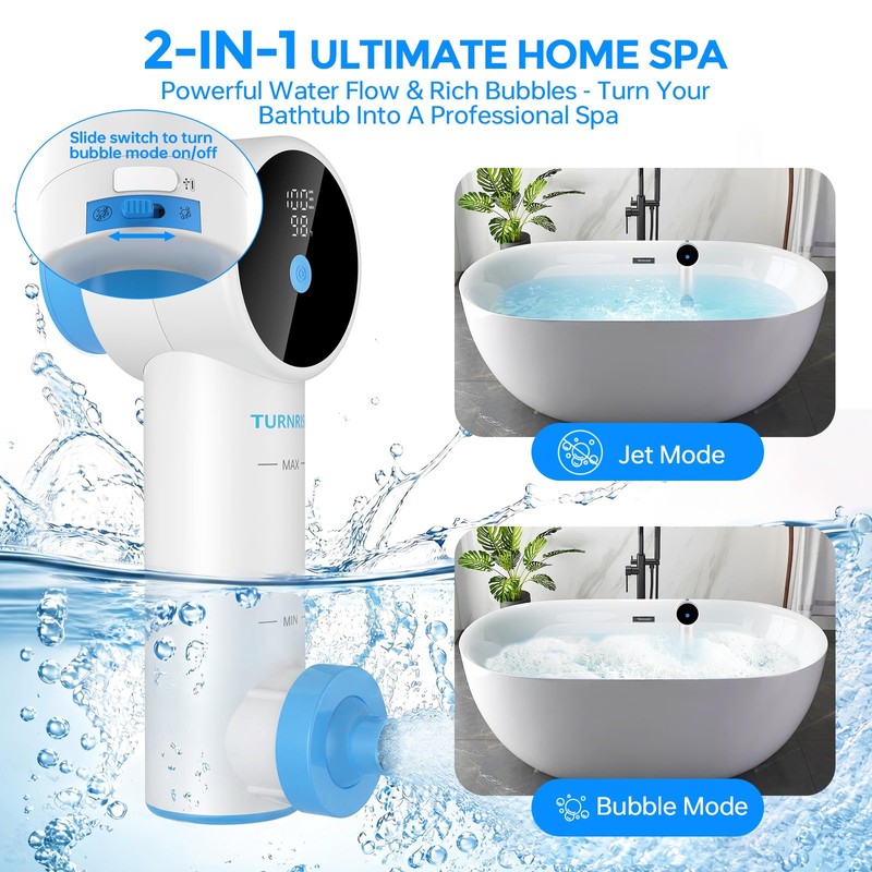 Bath Jets for Tub, Cordless Home Spa with Jet Massage