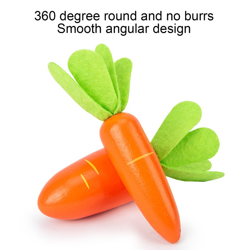 Wooden Pull Carrot Game Number Fine Motor Skill Toy Matching