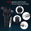 HENGCOOL Ignition Coils & Spark Plugs Set - 4 Packs