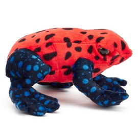 Zappi Co 100% Recycled Plush Poison Dart Frog Strawberry Red/Black Toy (15cm Width) Stuffed Soft Cuddly Eco Friendly animals Collection For New Born Child First kid