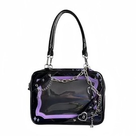 EDREES Ita Bag, Ita Bag, Gothic Style, Large Capacity, Subculture, Fandom Activities, Fandom Gear, Favorite Bag, Ladies' Cute, Street Style, Bicolor PU Leather, 3-Way, Crossbody, Handbag, Girls