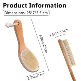 Natural Wooden Dry Brush for Exfoliating and Detoxifying, Featuring Biodegradable Sisal Fibers, Skin-Enhancing Body Brush for Luminous and Smooth Skin