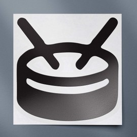 Decal Stickers of Drum 1 (Black) (Set of 2) Luxury Weatherproof Vinyl Decal Stickers for Laptop Desktop Smartphone Car Dirt Bike Wall Room Mason Jar Bathtub Door Skateboard Console - ANDstic101606BL