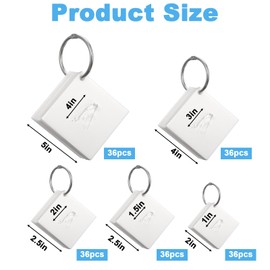 5 Sets 180 Pcs Letter and Number Stencils Set with Metal Rings, 1", 1.5", 2", 3", 4" Letter Stencils for Painting on Wood Walls Fabric, Reusable Alphabet Stencil Templates for DIY Craft Projects