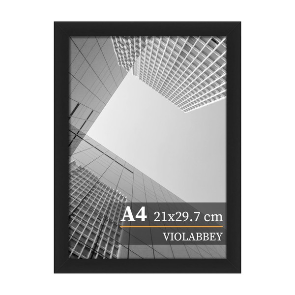 VIOLABBEY Picture Frame A4 Black, A4 Photo Frame 21 x