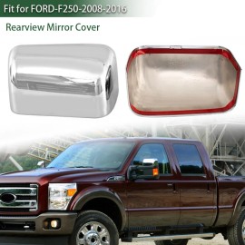 carmirrorshop Chrome Top Half Mirror Cover Towing Cap Add-ON For Ford F250 F350 F450 2008-2016