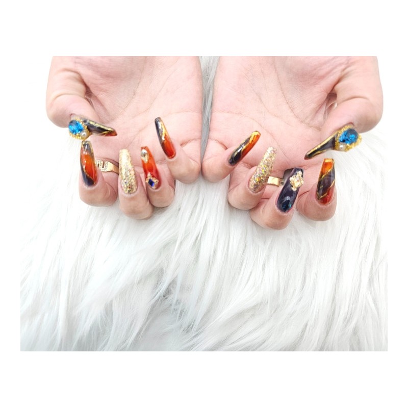  Premium Art Colorful Handmade Nail Tips ✨ - Short