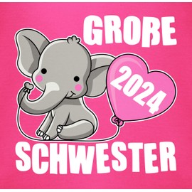 Shirtracer - Baby Bodysuit Long Sleeve Girl Boy - Siblings Brother and - Big Sister 2024 with Elephant - White, 1 Fuchsia