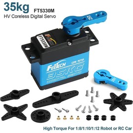 35KG Electric Servo Motor w/Metal Gears - High Torque Waterproof FT5330M for RC Cars & Robotics, 25T Arm w/Stainless Steel Coreless Drive