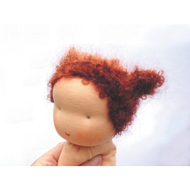 witte Engel Doll Hair Mohair Mahogany 50 g, 64% Mohair, 27% Wool, 9% Polyamide
