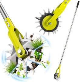 G GREENLY-AG 58-Inch Manual Edger Lawn Tool, Wheel Rotary Edger with Adjustable 4-Section Stainless Steel Handle & Cushion Grip, Rust-Resistant for Sidewalk, Driveway, Garden, Landscaping
