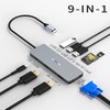 oditton USB C Hub, 9-in-1 USB C Adapter, Dual 4K