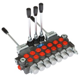 waltyotur Hydraulic Directional Control Valve, 7 Spool 11 GPM Hydraulic Loader Valve, BSPP Ports, 4500 PSI Directional Control Valve For Tractors Loaders Tanks