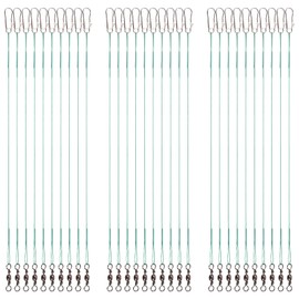 30pcs Fishing Leaders, 7.48 Inch Stainless Steel Fishing Line Leader Fishing Wire Leader Fishing Accessories, Connecting Fishing Tackle Lure or Hook, for Saltwater and Freshwater (Green)