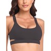 RELLECIGA Women's Anthracite Scoop Neck Strappy Cutout Sport Bra Fitness