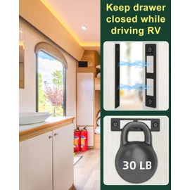 Jiayi 30 Lb Magnetic Door Catch Screw in Black, Heavy Duty Cabinet Latch, Cabinet Drawer Door Magnets, 2 Pack Kitchen Magnets Closures, Dual Pocket Door Magnets for RV, Cabinet Door, Barn Door