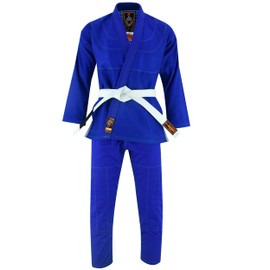 JAGUAR PRO GEAR – Death Reaper Inner Sublimated Pro Brazilian Jiu Jitsu BJJ Kimono Gi Uniform Unisex - Belt Included (Blue, A-2)