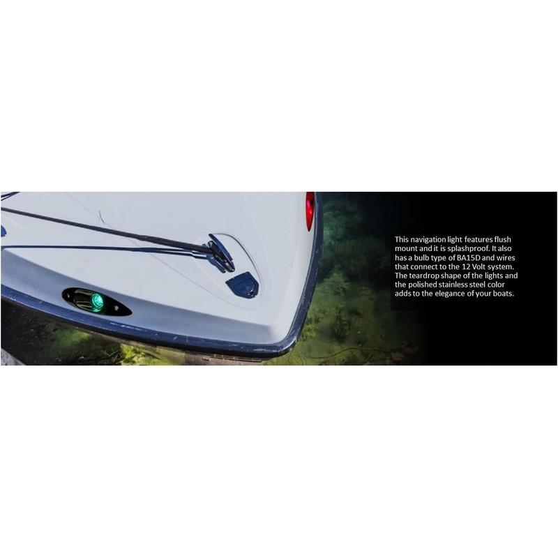 Pactrade Marine Boat Navigational Side Bow Tear Drop Lights Stainless