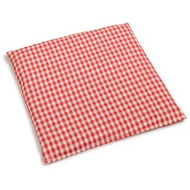 Linseed Cushion 24 x 24 cm Red / White Small Grain Cushion as Heat Cushion and Cold Cushion