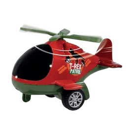 Deluxebase Patrol & Rescue Helicopter - T-Rex from Friction helicopter toy with spinning rotor for kids and toddlers