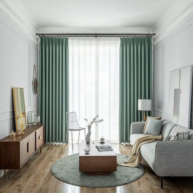 Lwiiom Double Curtain Rods with Aluminum End Cap and Full