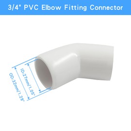 Piutouyar 4 Pcs 3/4" 45 Degree Elbow PVC Pipe Fitting, 2 Way Furniture Grade Pipe Connector PVC Elbow Fitting Pipe Corner Connector for DIY Shelf Garden Support Structure
