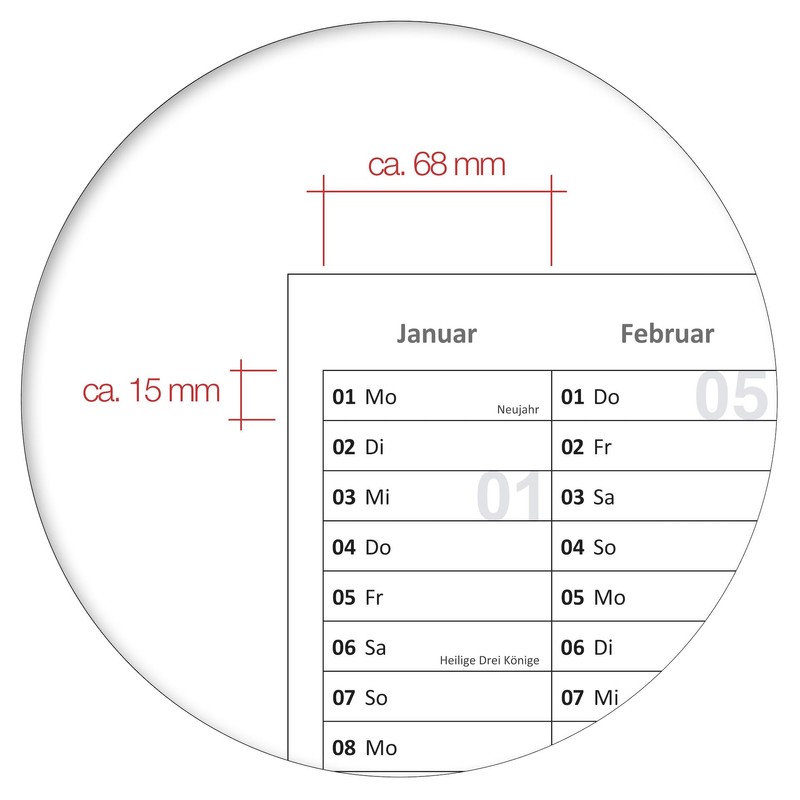 Kalenderoutlet DIN A1 Wipe-Clean Wall Calendar 2026 Rolled 84.0 x