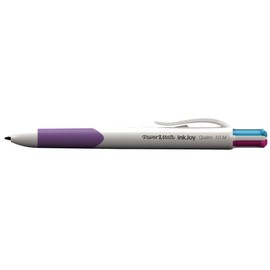 Papermate Inkjoy Quatro Clip-on Retractable Ballpoint Pen Medium Blue (S) – (Clip-on Retractable Ballpoint Pens, Green, Purple, Red 12pièce Ambidextrous Ballpoint Pen, 1 mm, Blue, Green, Purple, Red, Multi, Medium)
