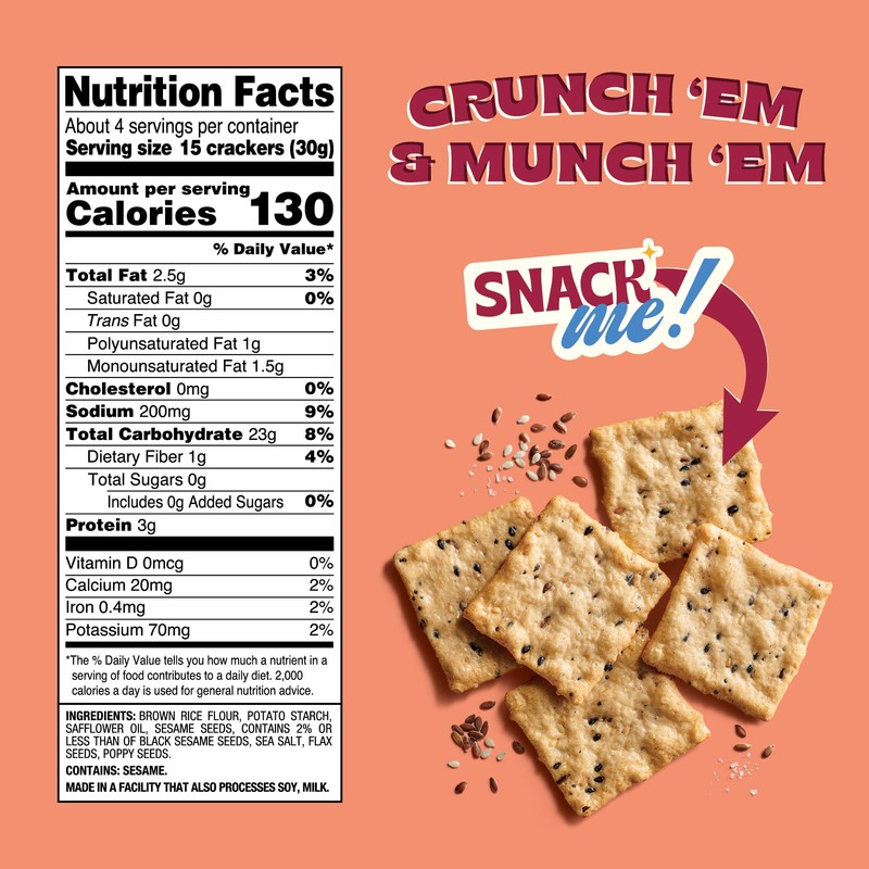 Back to Nature Gluten Free Crackers, Multi-Seed Rice Thins -